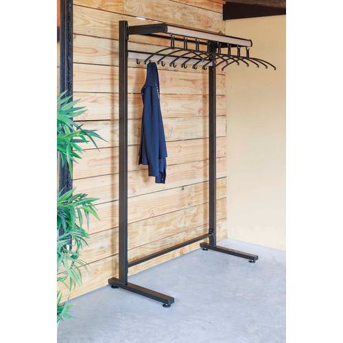 Allure Coat Rail With Hangers And Coat Hooks Manutan UK