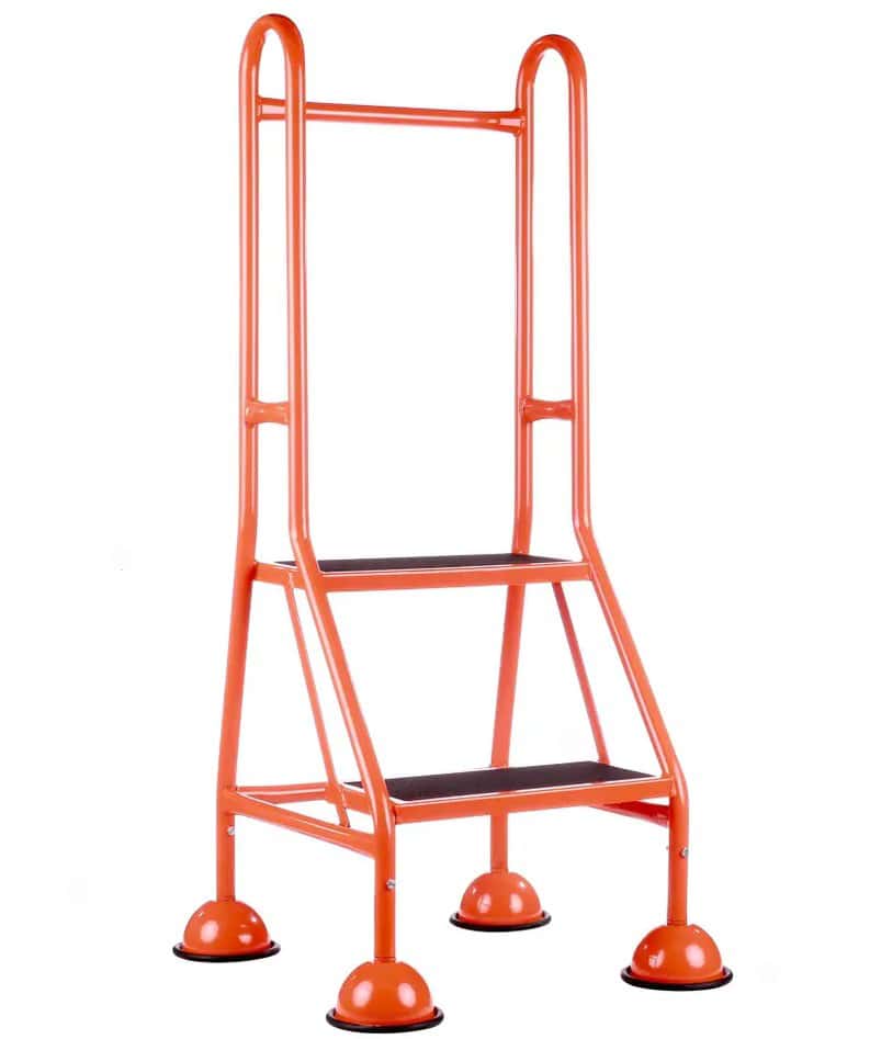 Mobile Warehouse Step Ladders With Guardrail And Anti - SlipSteps