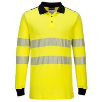 Hi-Vis Lightweight Flame Resistant Long Sleeve Polo Shirt -Portwest UK