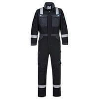 Black Flame Resistant Coverall/Boilersuits - Small-XXXL - Portwest UK