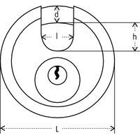 L: lengthd: shackle Øh: opening heightl: opening width