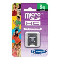 microSDHC memory card with adapter - 8 GB - Integral