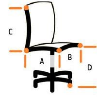 A= 44 cmB= 45 cmC= 43 cmD= 42-55 cm