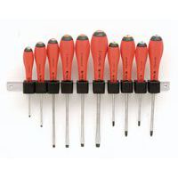 Set of 10 screwdrivers on a strip