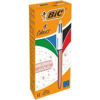 4 Colours rose gold ballpoint pen - Pack of 12 - BIC