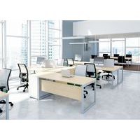 unit consists of a straight desk, modesty panel and low cabinet
