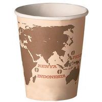 World Map paper cups, 11.5 to 40 cl