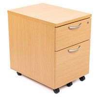 Mobile Filing Cabinet - 2-3 Lockable Drawers - Beech Wood - Manutan Expert