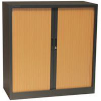 Low two-tone cabinet with tambour doors - Manutan Expert Orel
