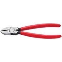 Black atramentised side-cutting pliers with plastic sheathing, 110 mm