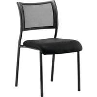 Light Office/Reception Chair - Stackable - Black/Chrome Legs - Dynamic