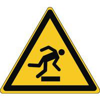 Triangular warning sign - Floor-level obstacle - Rigid