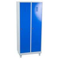 2 Nested 1 Door Blue/Grey Metal Clean/Dirty Lockers - Hasp Locking - Manutan Expert