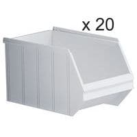 Stackable storage trays - Length 350 mm - 14 l - Set of 20