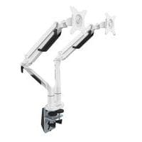 White dual monitor arm with gas spring - DESQ