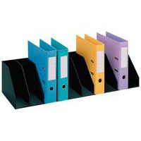 Vertical organiser with fixed separators for cabinets - Black - Paperflow