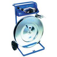 Blue portable reel dispenser - Wound steel strapping
