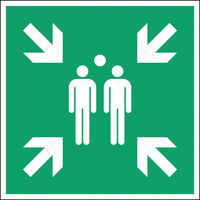 Square emergency and evacuation sign - Assembly point - Rigid