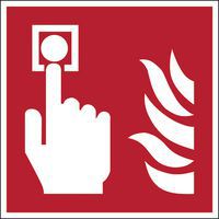 Square fire safety sign - Fire alarm call point - Photoluminescent and rigid