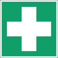 Square emergency and evacuation sign - First aid - Photoluminescent and rigid