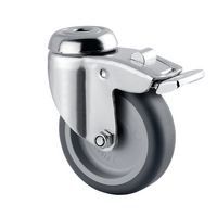 Swivel castor with bolt hole and brake - Capacity 60 kg