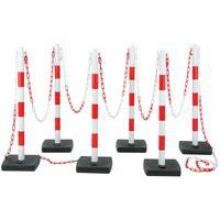 Post with chain kit, six posts + chain - PVC - On base