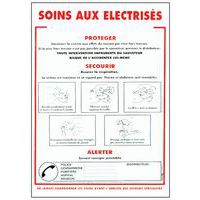 Safety information sign - How to respond to electric shocks