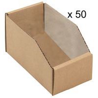 Brown Kraft cardboard storage containers - Length 200 mm - 2.4 l