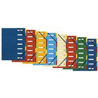 File with pre-cut windows, 7 compartments - Assorted colours - Pack of 8