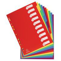 Exacompta neutral dividers with tabs - Polypropylene - Assorted colours - A4