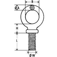 A = section ØB = Inner widthH = Foot heightL = threaded lengthW = Thread size