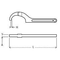 A : ThicknessH : Height hookL : Length