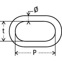 P = Link working lengthT = Link internal widthØ = chain Ø