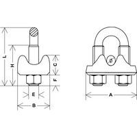 A = overall widthB = overall depthE = thread ØL =overall height