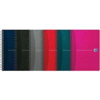 Office wire-bound notebook 148x210 100 pages 90 g 5x5 sq. assorted - Oxford