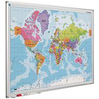 Magnetic geographical map of the world 90 x 120 cm