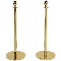 Belt Barrier Posts For Velvet Rope - Chrome Or Brass Finish - Manutan Expert