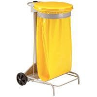 Recycling Bin Bag Holder - Pedal Lid & Wheels - 110L - Manutan Expert