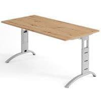 Knotty oak desk 160 cm aluminium base - Mittis range