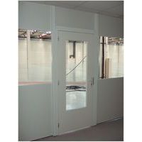 Hinged door for melamine workshop partitions - Semi-glazed panel - Height 3.03 m