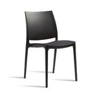 Black Spiece Stackable Plastic Side Chairs