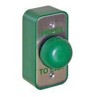 Stainless Steel Secure Egress Switch & Green Dome - 85 x 85mm - Narrow