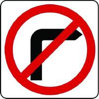 No Right Turn Aluminium Sign for Traffic Control and Safety