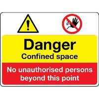 Danger Confined Space Sign for Industrial Safety and Warnings