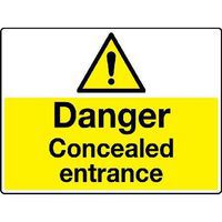 Danger Concealed Entrance Sign for Industrial Safety and Warnings