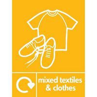 Mixed Textiles & Clothes Sign for Recycling and Waste Management