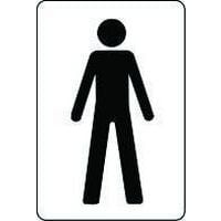 Male Toilet Pictorial Sign - Black & White