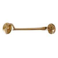 Heavy Silent Cabin Hook & Eye - 250mm - Durable Polished Brass