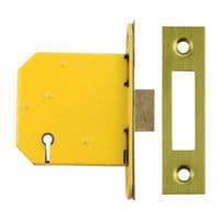 Altro 3 Lever Deadlock - 76mm Case - 57mm Backset - PVD Brass - Secure