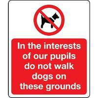 Do Not Walk Dogs On These Grounds Sign for Public Spaces & Regulations